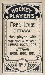 1911-12 Imperial Tobacco Hockey Players (C55) #9 Fred Lake Back