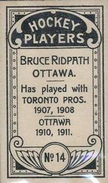 1911-12 Imperial Tobacco Hockey Players (C55) #14 Bruce Ridpath Back