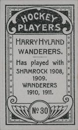 1911-12 Imperial Tobacco Hockey Players (C55) #30 Harry Hyland Back