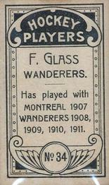 1911-12 Imperial Tobacco Hockey Players (C55) #34 F. Glass Back