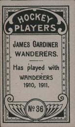 1911-12 Imperial Tobacco Hockey Players (C55) #36 James Gardiner Back