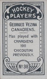 1911-12 Imperial Tobacco Hockey Players (C55) #38 Georges Vezina Back
