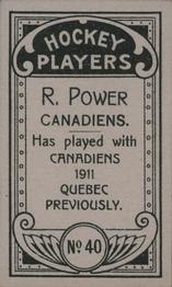 1911-12 Imperial Tobacco Hockey Players (C55) #40 Rocket Power Back