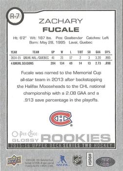 2015-16 Upper Deck - O-Pee-Chee Glossy Rookies #R-7 Zachary Fucale Back