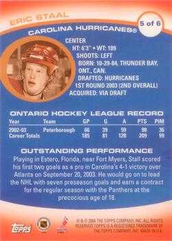 2003-04 Topps Pristine - NHL All-Star Game #5 Eric Staal Back