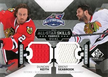 2015-16 SP Game Used - 2015 All-Star Fabrics Duals #AS2-8 Duncan Keith / Brent Seabrook Front