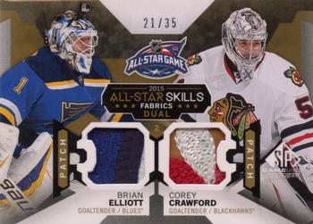 2015-16 SP Game Used - 2015 All-Star Fabrics Duals Dual Patch #AS2-20 Brian Elliott / Corey Crawford Front