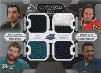 2015-16 SP Game Used - 2015 All-Star Skills Fabrics Quads #AS4-4 Drew Doughty / Duncan Keith / Brent Burns / Dustin Byfuglien Front