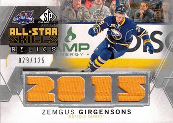 2015-16 SP Game Used - 2015 All-Star Skills Relics #AS-ZG Zemgus Girgensons Front