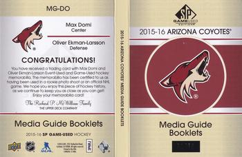 2015-16 SP Game Used - Media Guide Booklets #MG-DO Max Domi / Oliver Ekman-Larsson Back