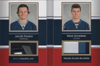 2015-16 SP Game Used - Media Guide Booklets Patch #MG-ST Jacob Trouba / Mark Scheifele Front