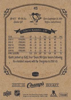 2015-16 Upper Deck Champ's #45 Chris Kunitz Back