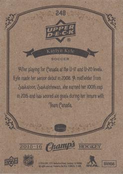 2015-16 Upper Deck Champ's #248 Kaylyn Kyle Back