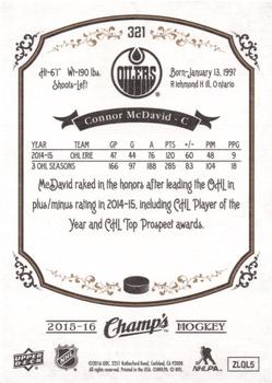 2015-16 Upper Deck Champ's #321 Connor McDavid Back
