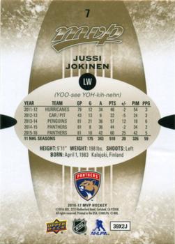 2016-17 Upper Deck MVP #7 Jussi Jokinen Back