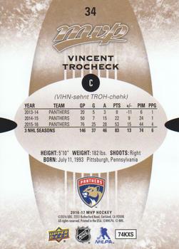 2016-17 Upper Deck MVP #34 Vincent Trocheck Back