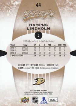 2016-17 Upper Deck MVP #44 Hampus Lindholm Back
