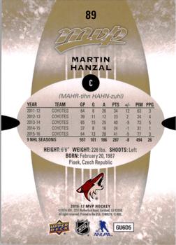 2016-17 Upper Deck MVP #89 Martin Hanzal Back