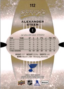 2016-17 Upper Deck MVP #112 Alexander Steen Back