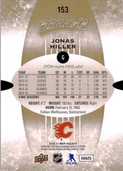 2016-17 Upper Deck MVP #153 Jonas Hiller Back