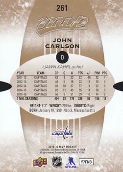 2016-17 Upper Deck MVP #261 John Carlson Back