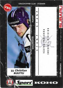 1996-97 IHA HNL (Swiss) #290 Christian Ruuttu Back