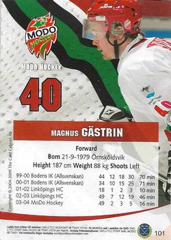 2004-05 SHL Elitset #101 Magnus Gastrin Back