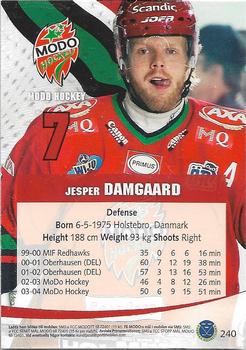 2004-05 SHL Elitset #240 Jesper Damgaard Back