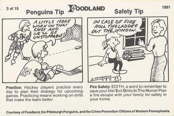 1990-91 Foodland Pittsburgh Penguins Police #3 Randy Hillier Back