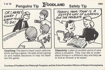 1990-91 Foodland Pittsburgh Penguins Police #7 Bob Johnson Back