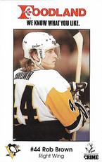 1989-90 Foodland Pittsburgh Penguins #1 Rob Brown Front