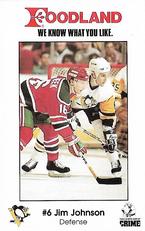 1989-90 Foodland Pittsburgh Penguins #2 Jim Johnson Front