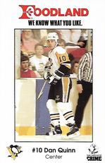 1989-90 Foodland Pittsburgh Penguins #6A Dan Quinn Front
