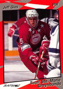 1993-94 Slapshot Sault Ste. Marie Greyhounds (OHL) #14 Jeff Gies Front
