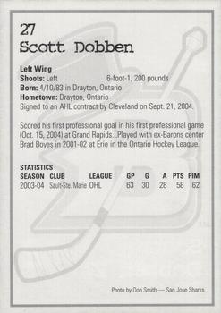 2004-05 Cleveland Barons (AHL) #NNO Scott Dobben Back