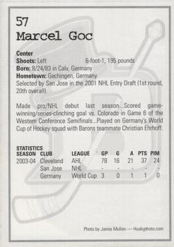 2004-05 Cleveland Barons (AHL) #NNO Marcel Goc Back