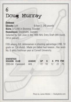 2004-05 Cleveland Barons (AHL) #NNO Douglas Murray Back