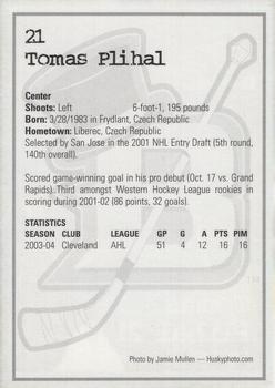 2004-05 Cleveland Barons (AHL) #NNO Tomas Plihal Back