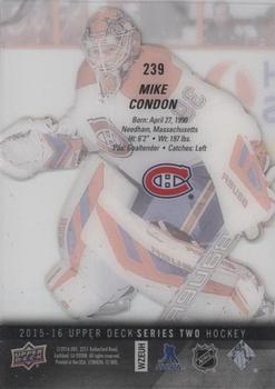2015-16 Upper Deck - Young Guns Acetate #239 Mike Condon Back