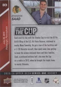 2015-16 Upper Deck - Day with the Cup #DC9 Brandon Saad Back