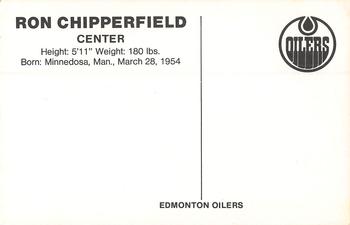 1979-80 Edmonton Oilers Postcards #NNO Ron Chipperfield Back