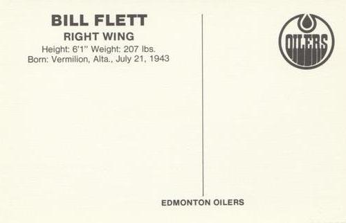 1979-80 Edmonton Oilers Postcards #NNO Bill Flett Back