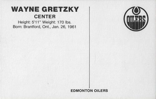 1979-80 Edmonton Oilers Postcards #NNO Wayne Gretzky Back