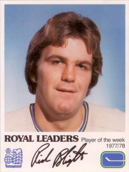 1977-78 Royal Bank Vancouver Canucks #NNO Rick Blight Front