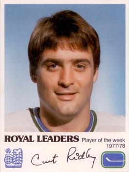 1977-78 Royal Bank Vancouver Canucks #NNO Curt Ridley Front