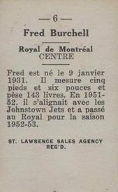 1952-53 St. Lawrence Sales (QSHL) #6 Fred Burchell Back