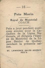 1952-53 St. Lawrence Sales (QSHL) #16 Pete Morin Back
