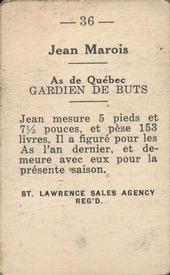 1952-53 St. Lawrence Sales (QSHL) #36 Jean Marois Back