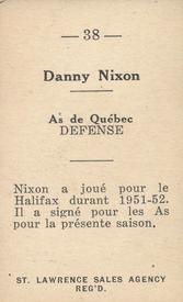 1952-53 St. Lawrence Sales (QSHL) #38 Danny Nixon Back