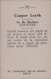 1952-53 St. Lawrence Sales (QSHL) #52 Copper Leyte Back